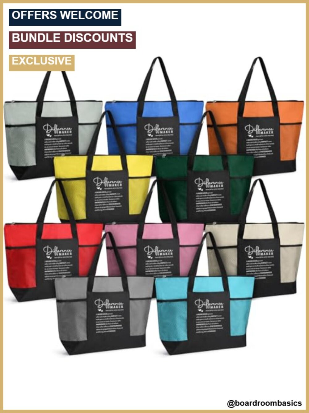 10 Pack Difference Maker Appreciation Tote Bags for Women Volunteer Teacher